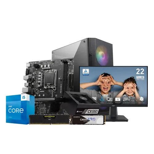 alarm Year-End Sale Intel 13th Gen Core i5 13400 Budget Desktop PC with Monitor